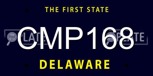 CMP168 Delaware License Plate
