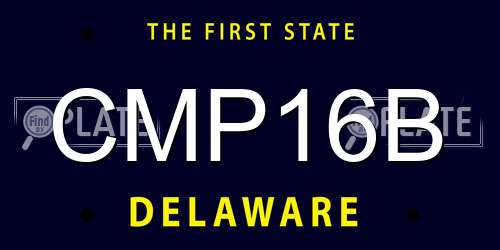CMP16B Delaware License Plate