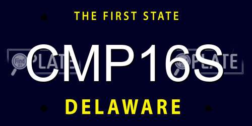 CMP16S Delaware License Plate