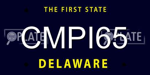 CMPI65 Delaware License Plate