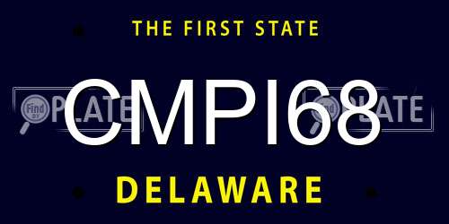 CMPI68 Delaware License Plate