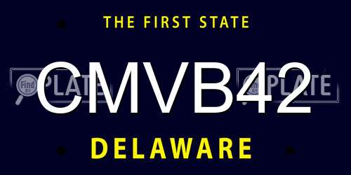 CMVB42 Delaware License Plate