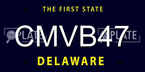 CMVB47 Delaware License Plate