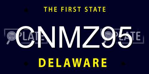 CNMZ95 Delaware License Plate
