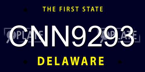 CNN9293 Delaware License Plate