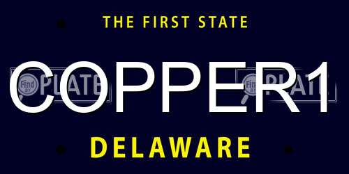 COPPER1 Delaware License Plate
