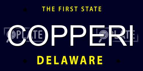 COPPERI Delaware License Plate