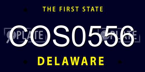 COS0556 Delaware License Plate