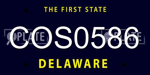 COS0586 Delaware License Plate