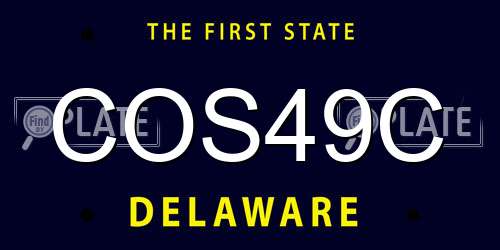 COS49C Delaware License Plate
