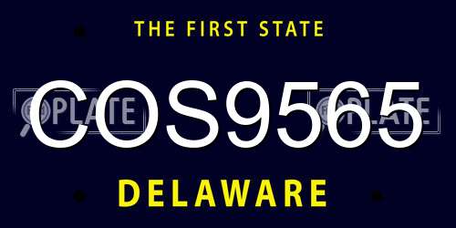 COS9565 Delaware License Plate
