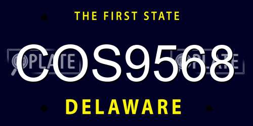 COS9568 Delaware License Plate