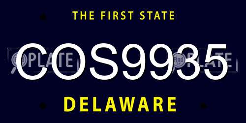 COS9935 Delaware License Plate
