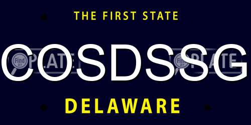 COSDSSG Delaware License Plate
