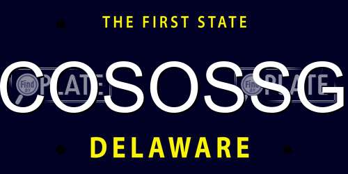 COSOSSG Delaware License Plate
