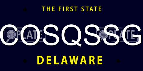 COSQSSG Delaware License Plate