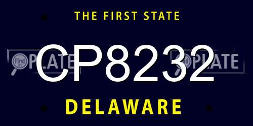 CP8232 Delaware License Plate