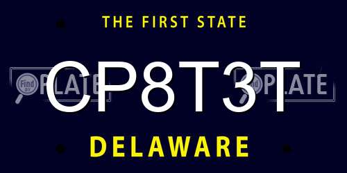 CP8T3T Delaware License Plate