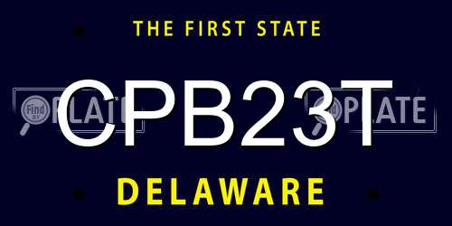 CPB23T Delaware License Plate
