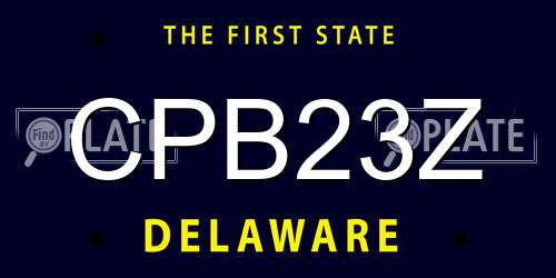 CPB23Z Delaware License Plate