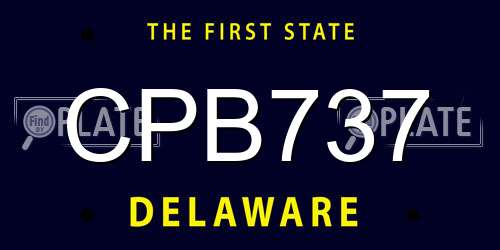 CPB737 Delaware License Plate