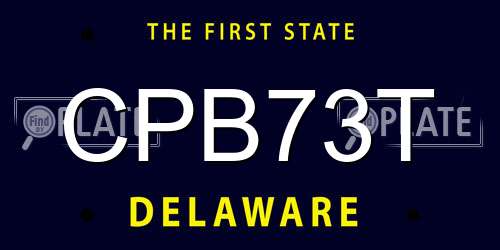 CPB73T Delaware License Plate