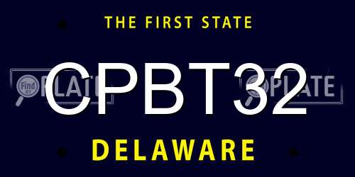 CPBT32 Delaware License Plate