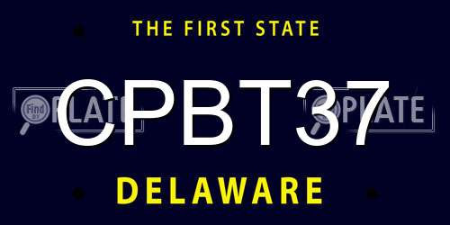CPBT37 Delaware License Plate