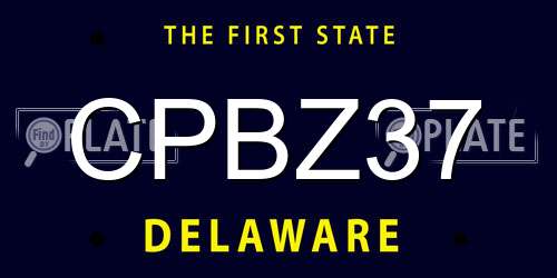 CPBZ37 Delaware License Plate