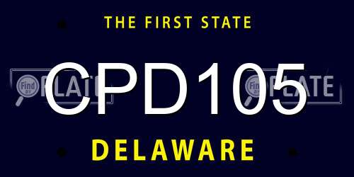 CPD105 Delaware License Plate