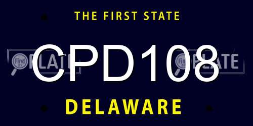 CPD108 Delaware License Plate