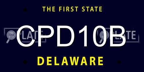 CPD10B Delaware License Plate