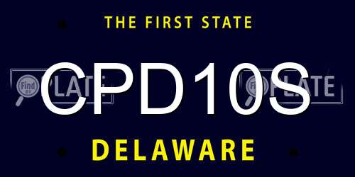 CPD10S Delaware License Plate
