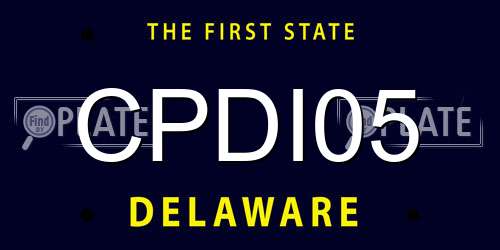 CPDI05 Delaware License Plate