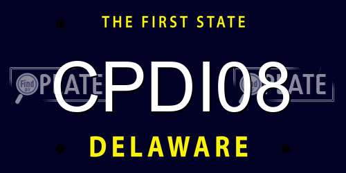 CPDI08 Delaware License Plate