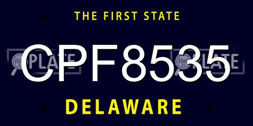CPF8535 Delaware License Plate