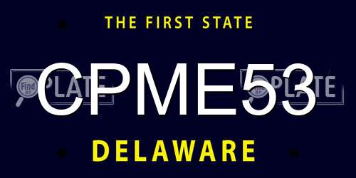 CPME53 Delaware License Plate