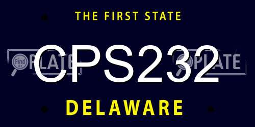 CPS232 Delaware License Plate