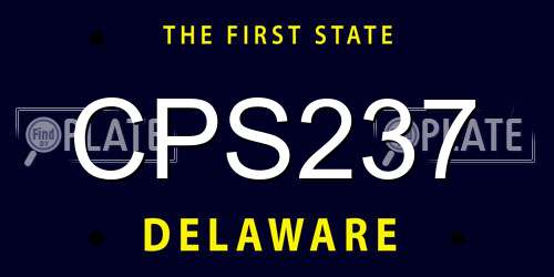 CPS237 Delaware License Plate