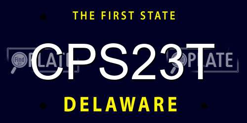 CPS23T Delaware License Plate