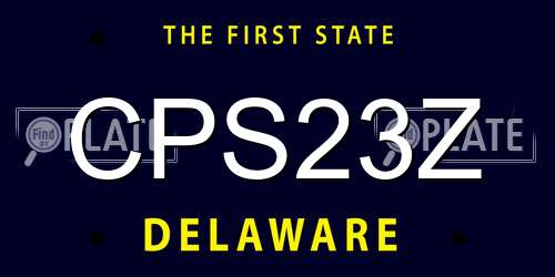 CPS23Z Delaware License Plate