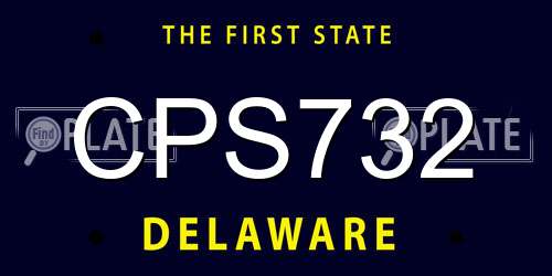 CPS732 Delaware License Plate