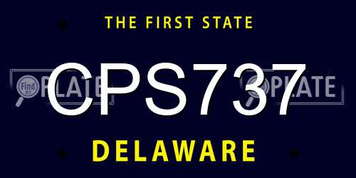CPS737 Delaware License Plate