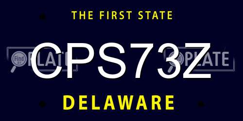 CPS73Z Delaware License Plate