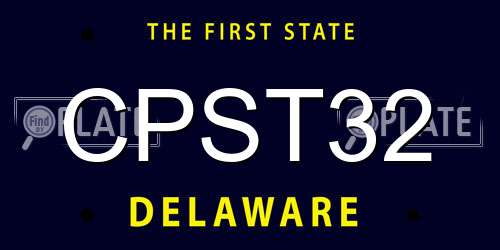 CPST32 Delaware License Plate