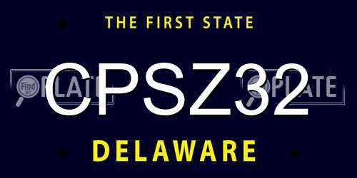 CPSZ32 Delaware License Plate