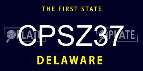 CPSZ37 Delaware License Plate