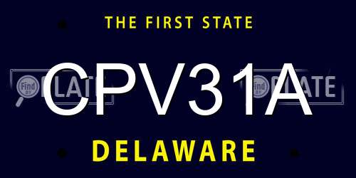 CPV31A Delaware License Plate