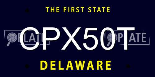 CPX50T Delaware License Plate