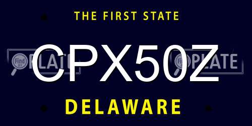 CPX50Z Delaware License Plate